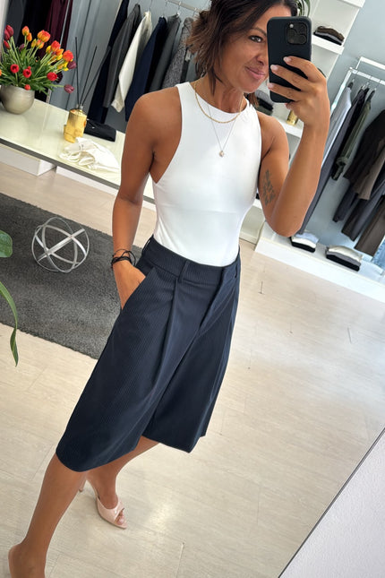 Bermuda completo gessato blue navy kn