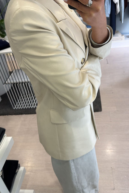 Giacca ecopelle avorio