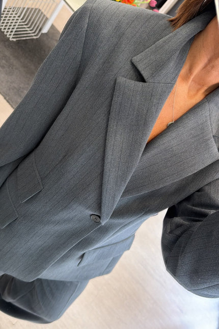 Blazer antracite micro-gessato completo kn