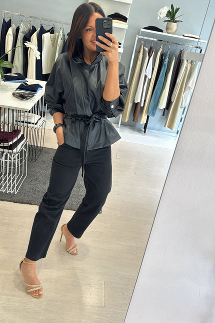 Pantalone barrel nero kn