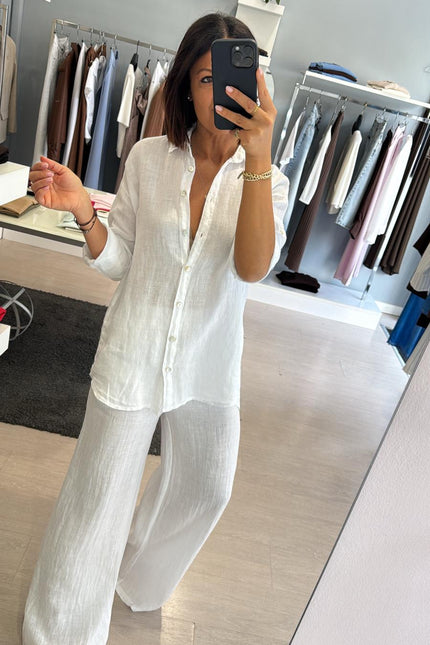 Camicia in lino bianca sl