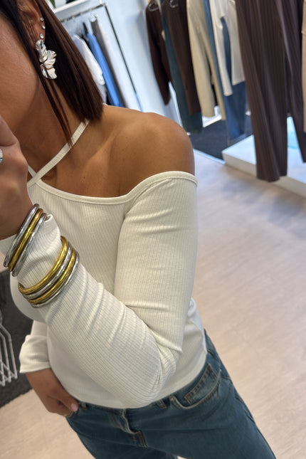 Maglia spalle scese bianca