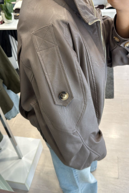 Bomber ecopelle fango