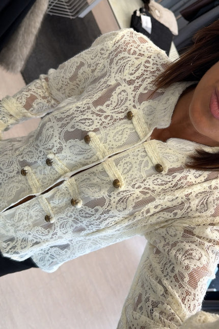 Camicia in pizzo avorio kk