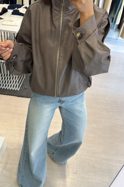 Bomber ecopelle fango