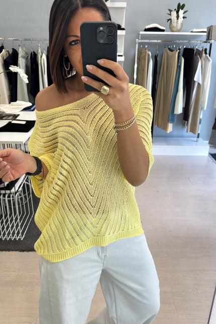 Maglia traforata gialla