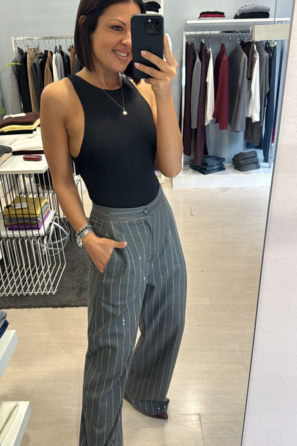 Pantalone gessato grigio