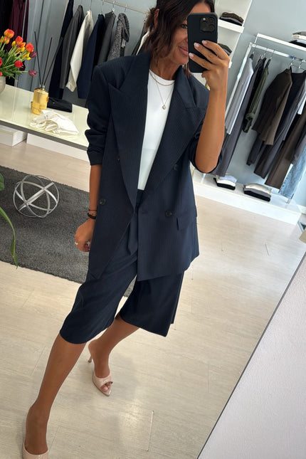 Bermuda completo gessato blue navy kn