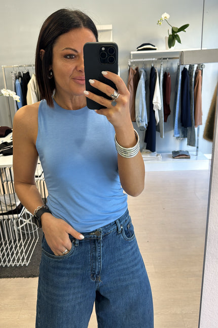 Canotta americana azzurra