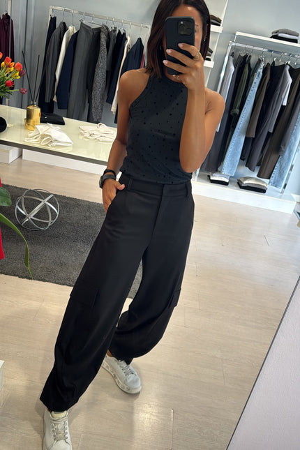 Pantalone cargo nero kn