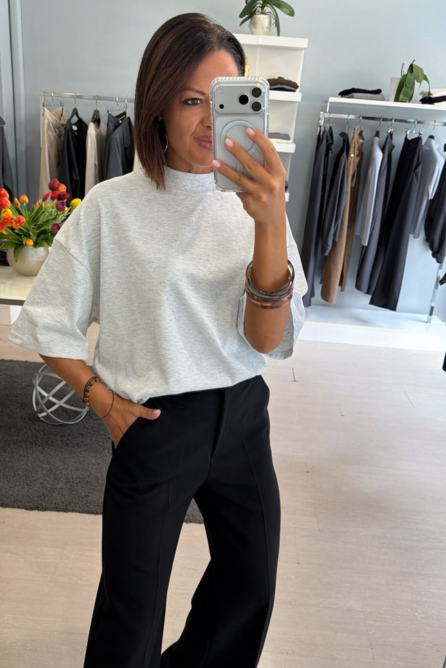 T-shirt oversize grigio melange kk