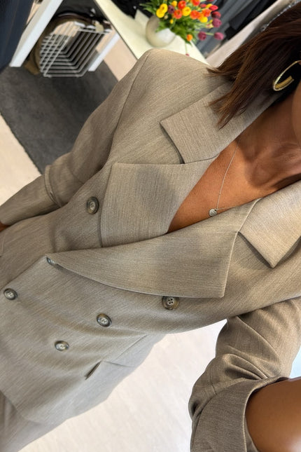 Giacca Robe Manteau completo tortora ak