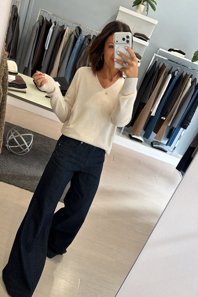Scollo a V Beige Kn