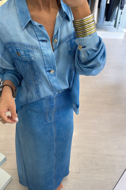 Gonna denim in chambray kk