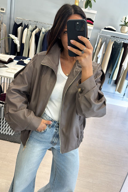 Bomber ecopelle fango