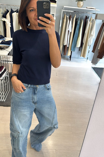 Girocollo blu manica corta kn