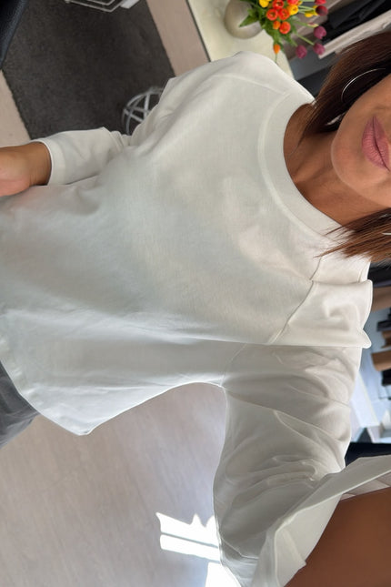 Maglia manica campana bianca kk
