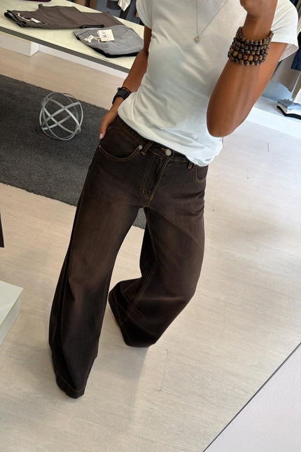 Jeans wide leg moro sfumato kk
