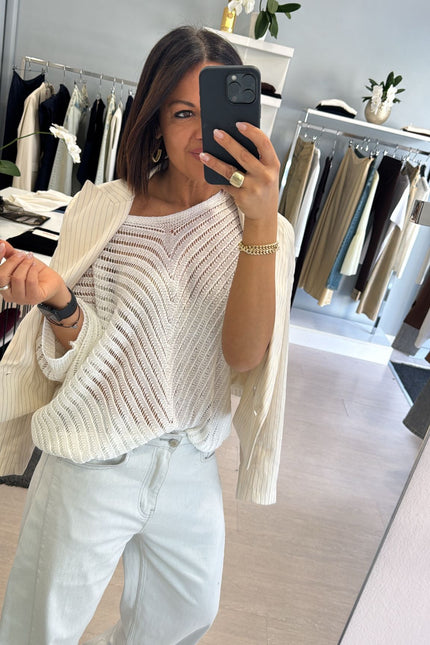 Maglia traforata bianca