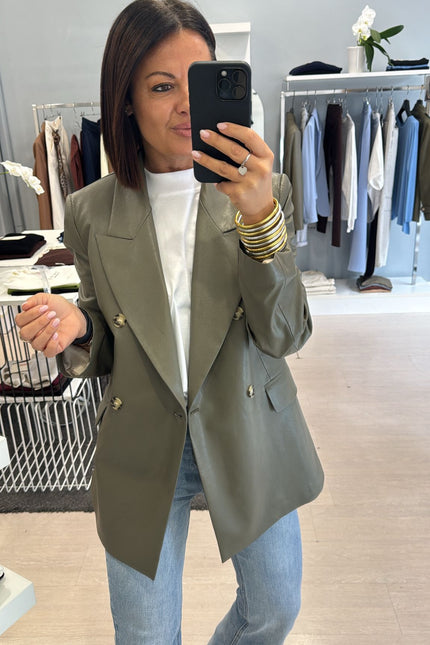 Giacca ecopelle militare