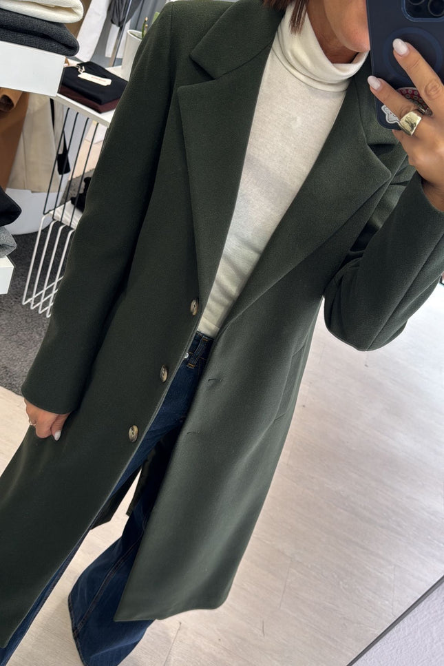 Cappotto dritto verde bosco