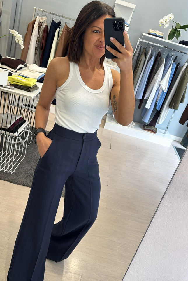Pantalone completo gessato blu