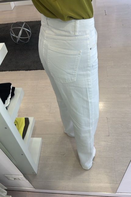 Jeans straight strappi bianco kn
