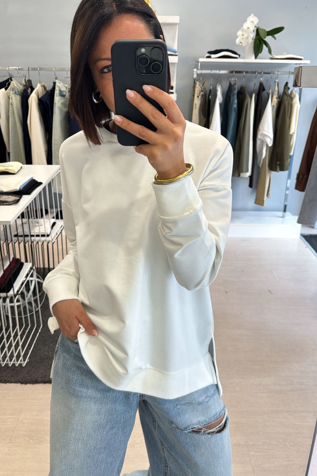 Felpa girocollo bianca