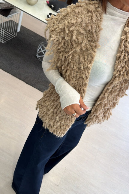 Smanicato bouclè beige kk