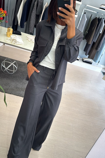 Camicia overshirt grigio piombo ak