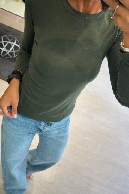 Maglia girocollo verde kn