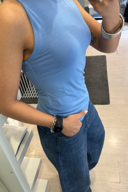 Canotta americana azzurra