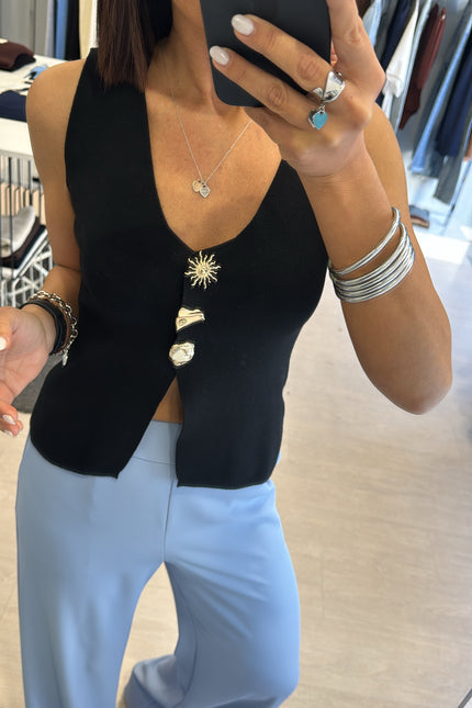 Gilet gioiello nero