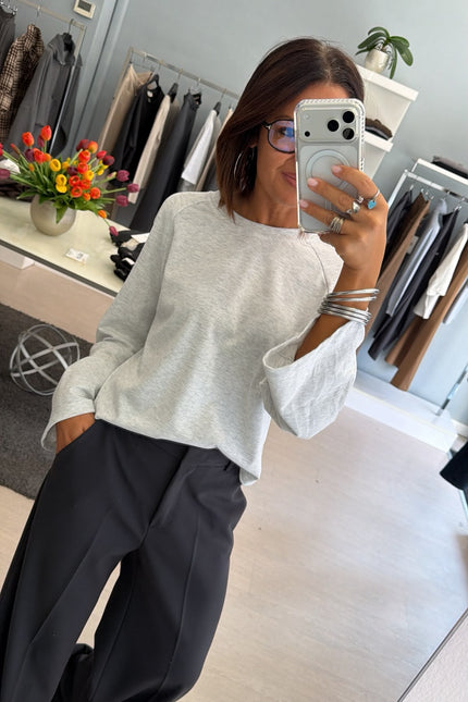 Maglia manica campana grigio melange kk