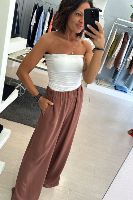 Pantalone viscosa tabacco cc