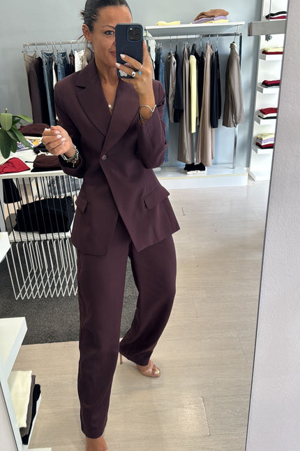 Pantalone tencel bordeaux