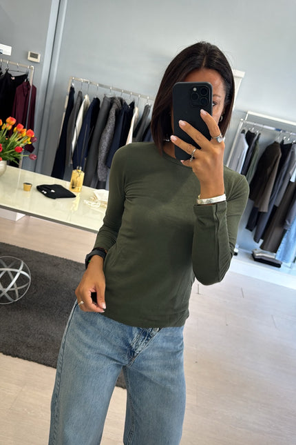 Maglia girocollo verde kn