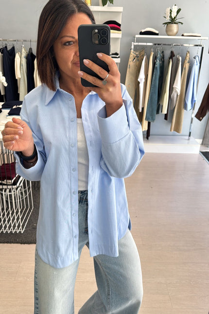 Camicia punto luce azzurra