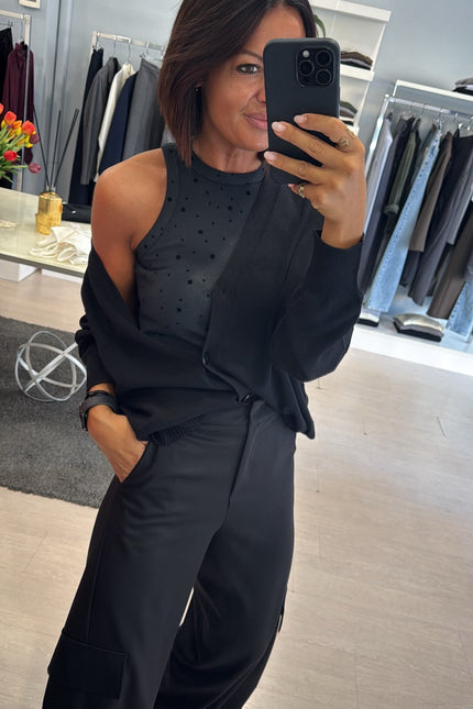 Pantalone cargo nero kn