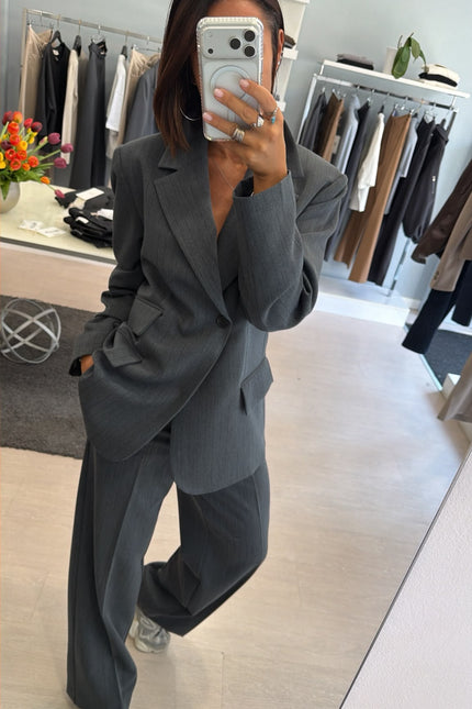 Blazer antracite micro-gessato completo kn