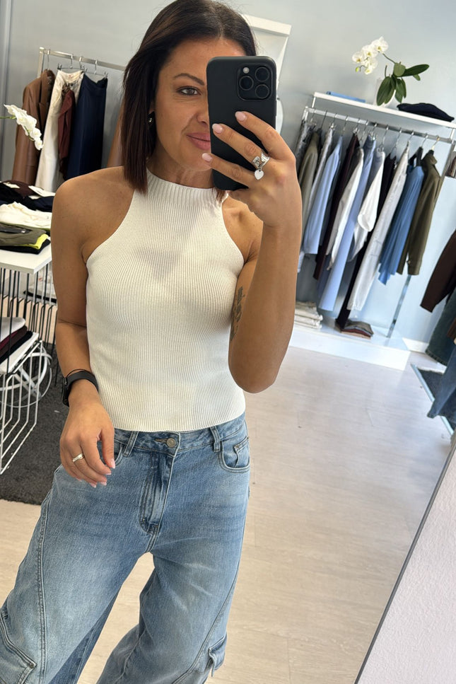 Canotta scollatura americana bianca