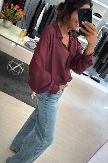 Camicia Lyocell bordeaux ak