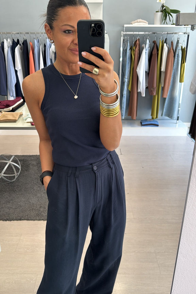 Pantalone blue navy in viscosa sl