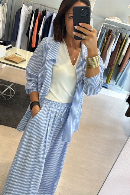 Pantalone righe bianche e azzurre cc