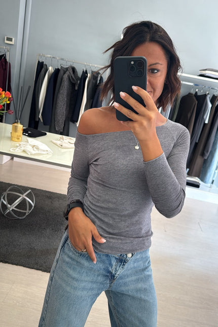 Maglia second skin grigio melange kn