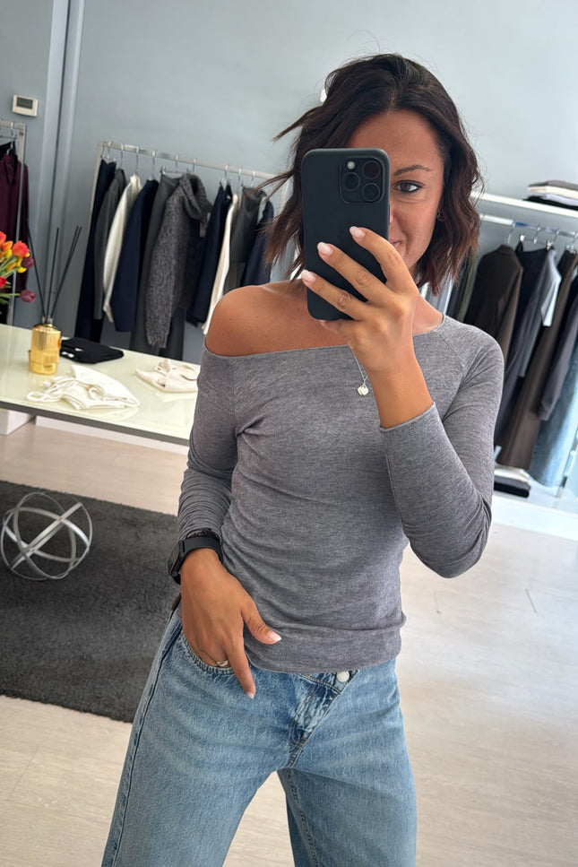 Maglia second skin grigio melange kn