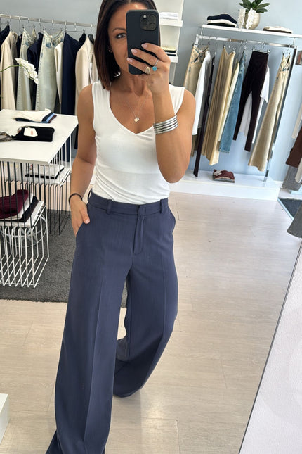 Pantalone completo melange blu kk