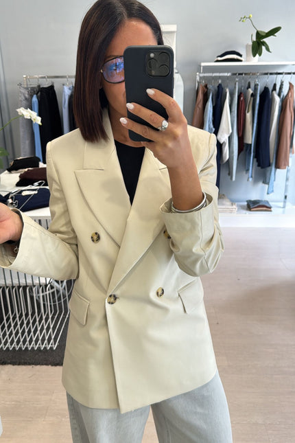 Giacca ecopelle avorio