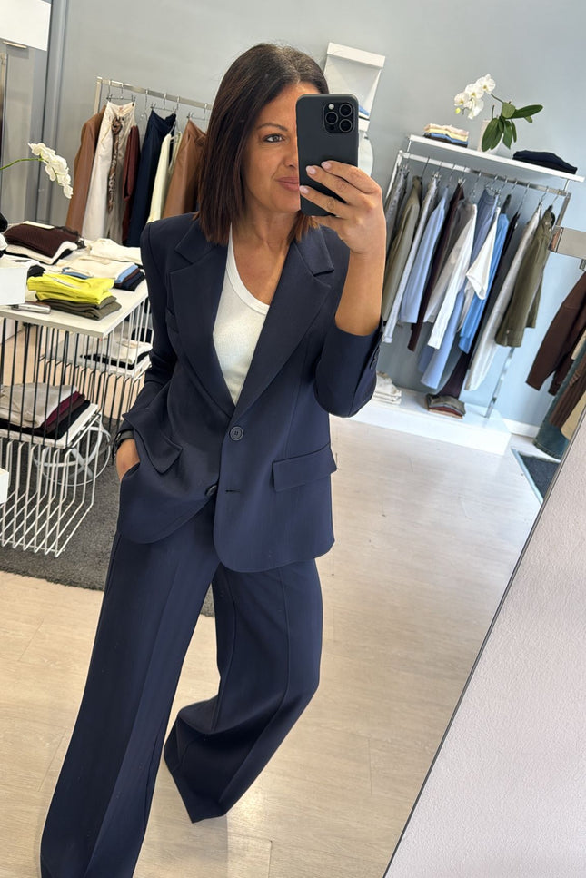 Giacca completo gessato blu