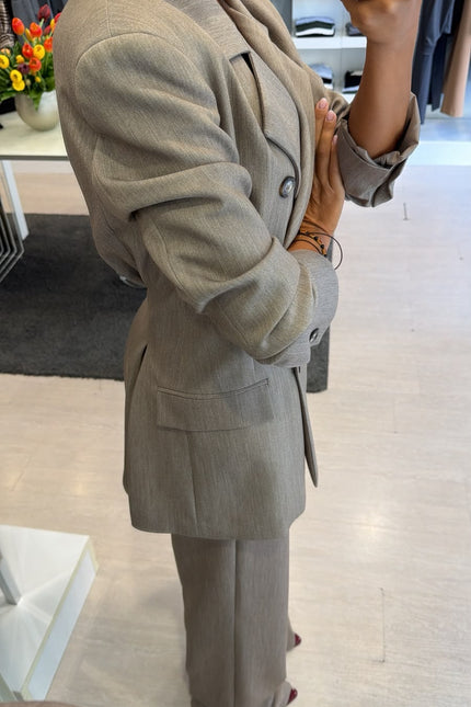 Giacca Robe Manteau completo tortora ak